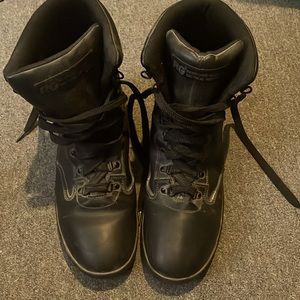 Black RG combat boots.